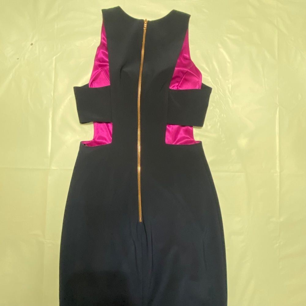 Betsy & Adam Women Cutout Lined Sheath Dress Size 6 navy blue /magenta pink - Picture 6 of 7
